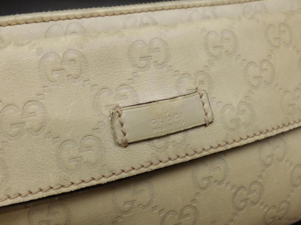 Gucci Guccissima Bum Fanny Pack Waist Pouch 232819 Beige Leather Cross Body Bag 7