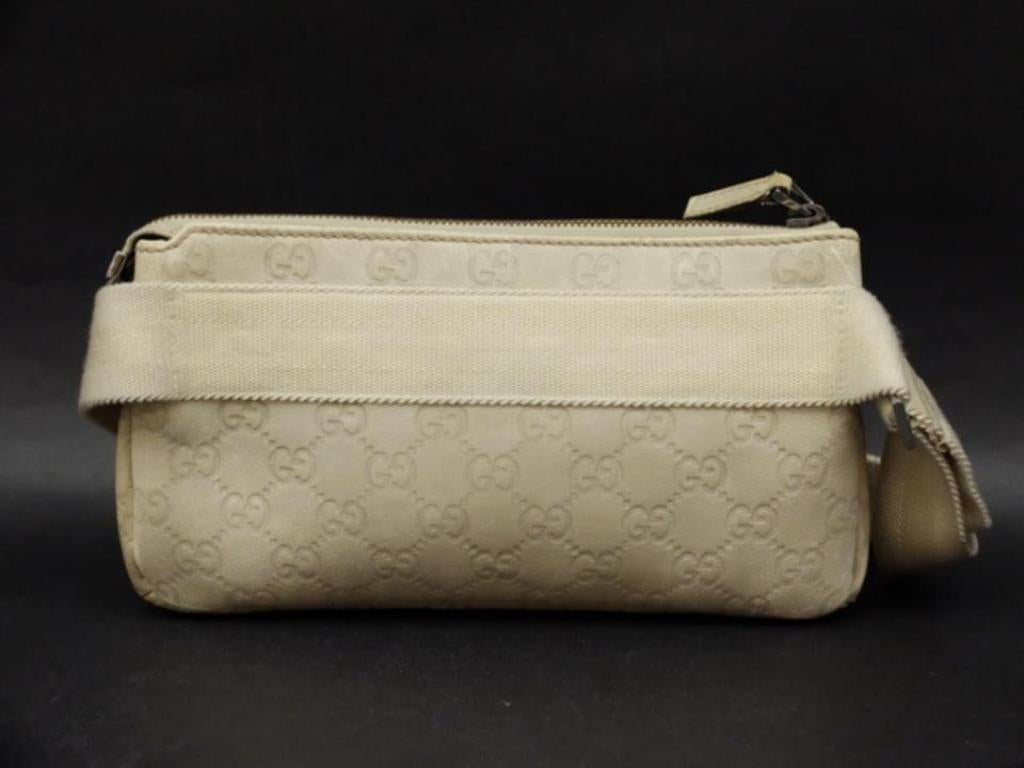 Gucci Guccissima Bum Fanny Pack Waist Pouch 232819 Beige Leather Cross Body Bag 4