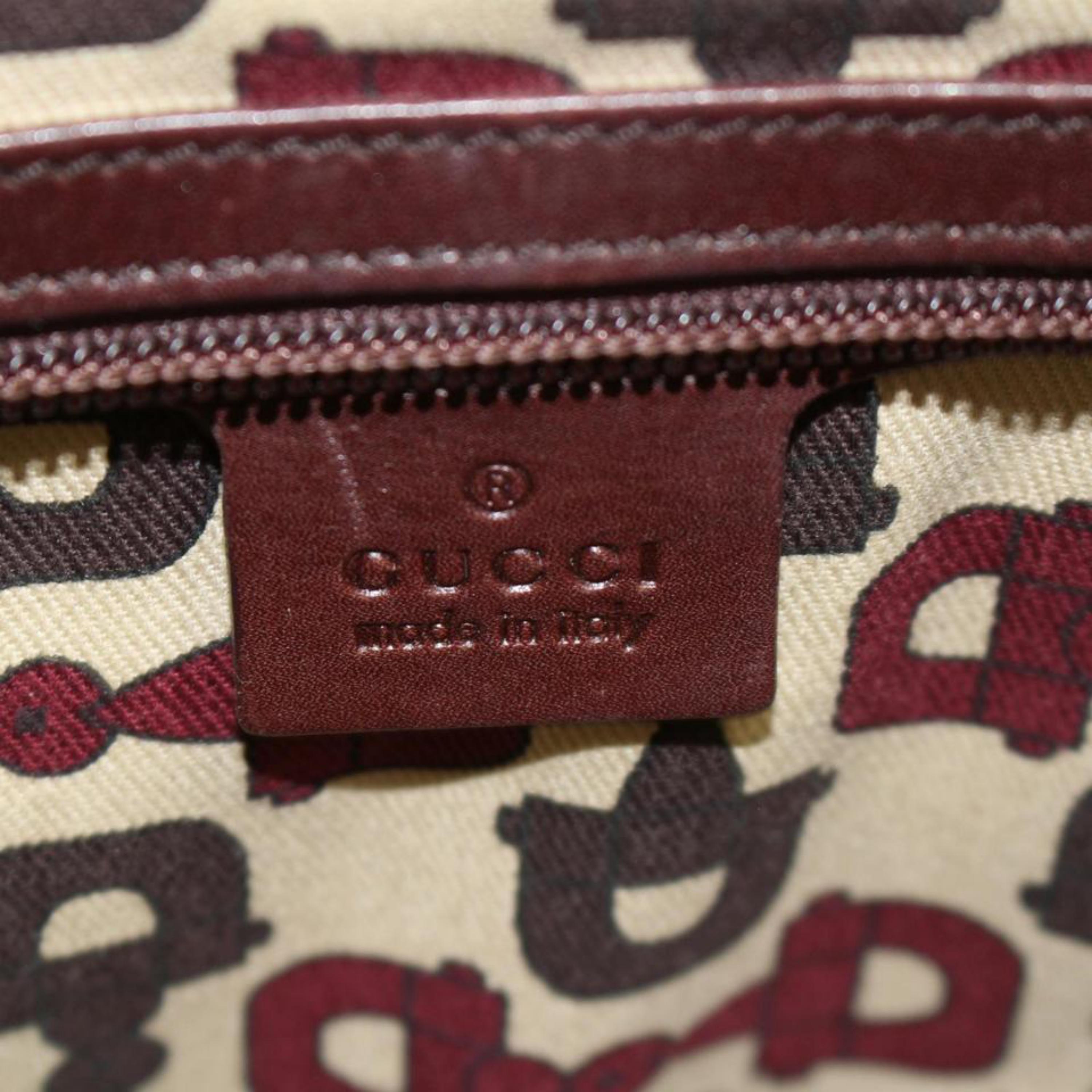 Women's Gucci Guccissima Chain Logo Tote 867462 Brown Leather Shoulder Bag For Sale