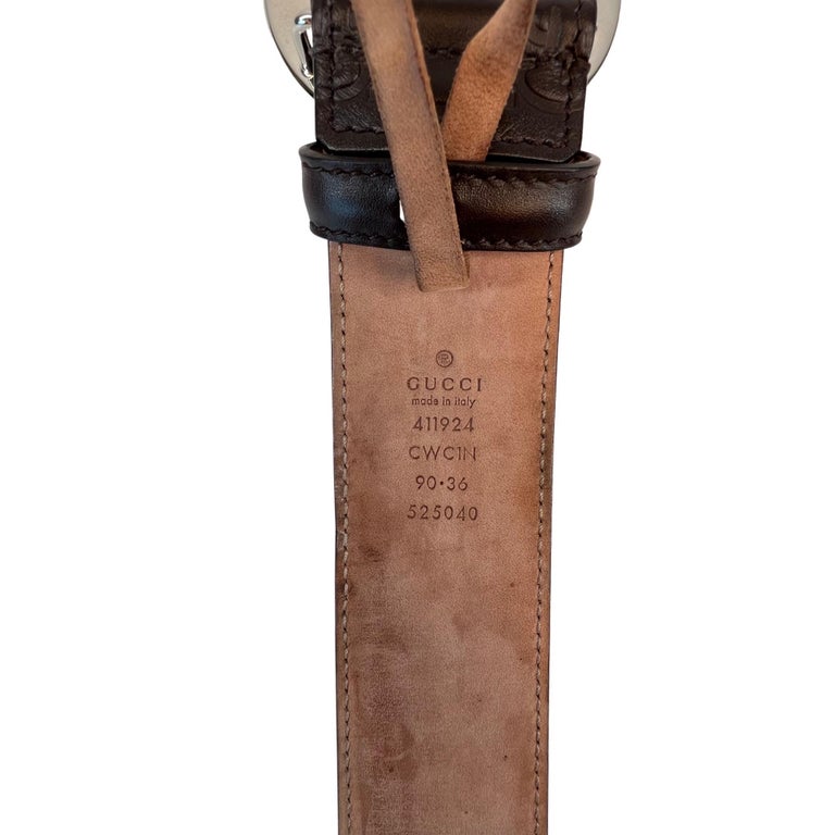 Gucci Guccissima Deep Brown Interlocking GG Belt (Size 90/36  display picture 1
