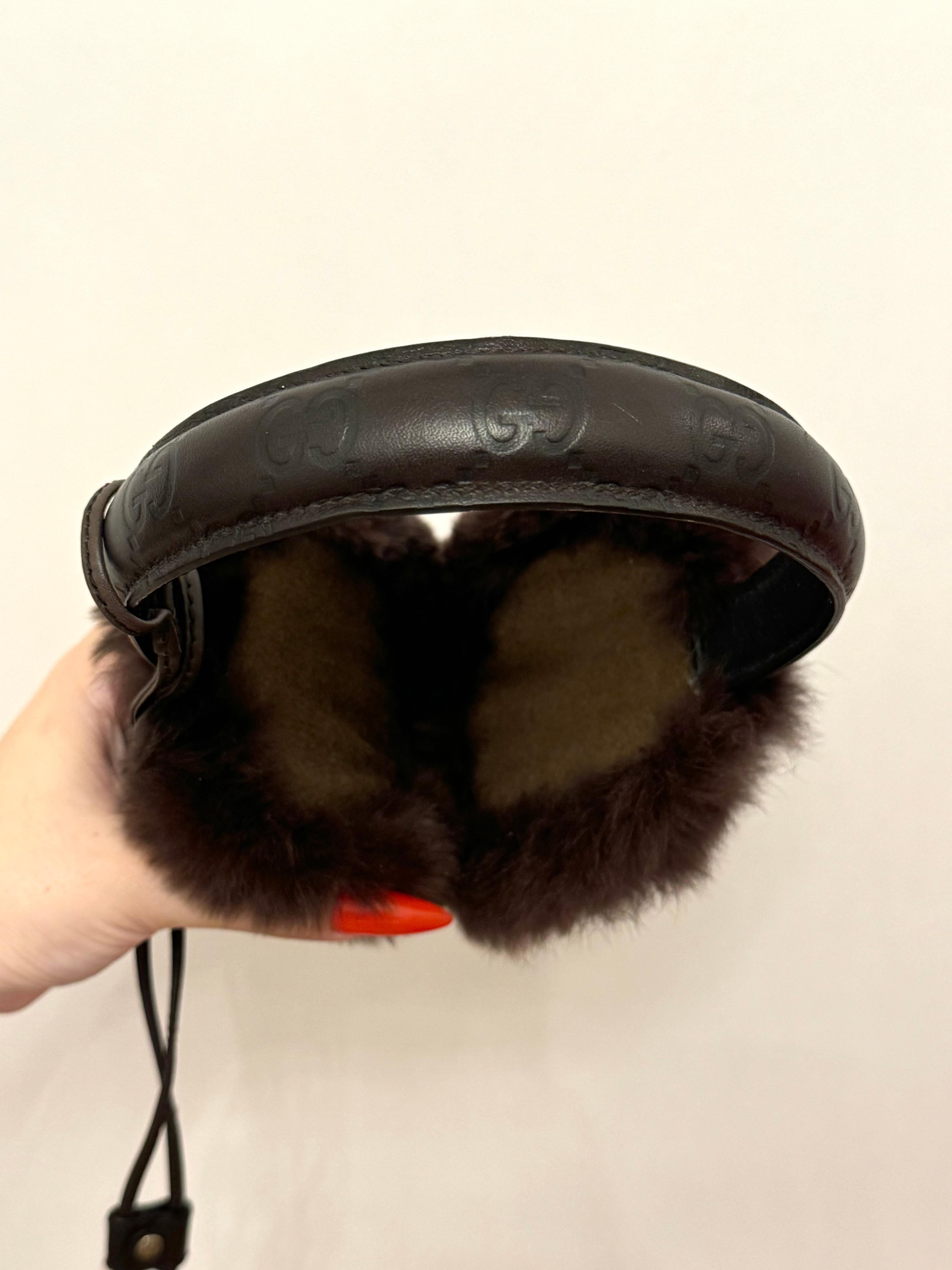 Gucci Guccissima, paraorecchie in pelliccia in vendita 6