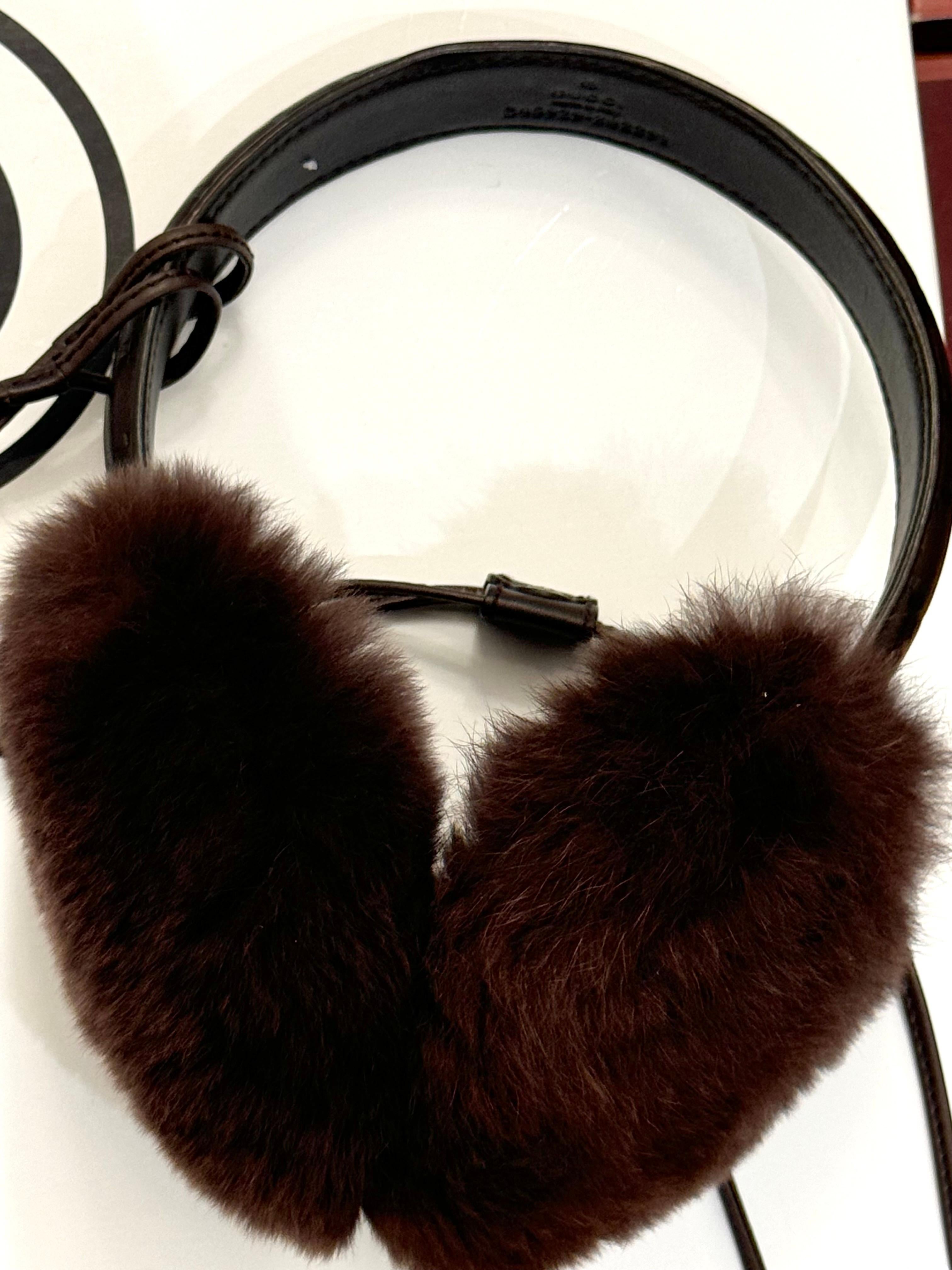 Gucci Guccissima, paraorecchie in pelliccia in vendita 2