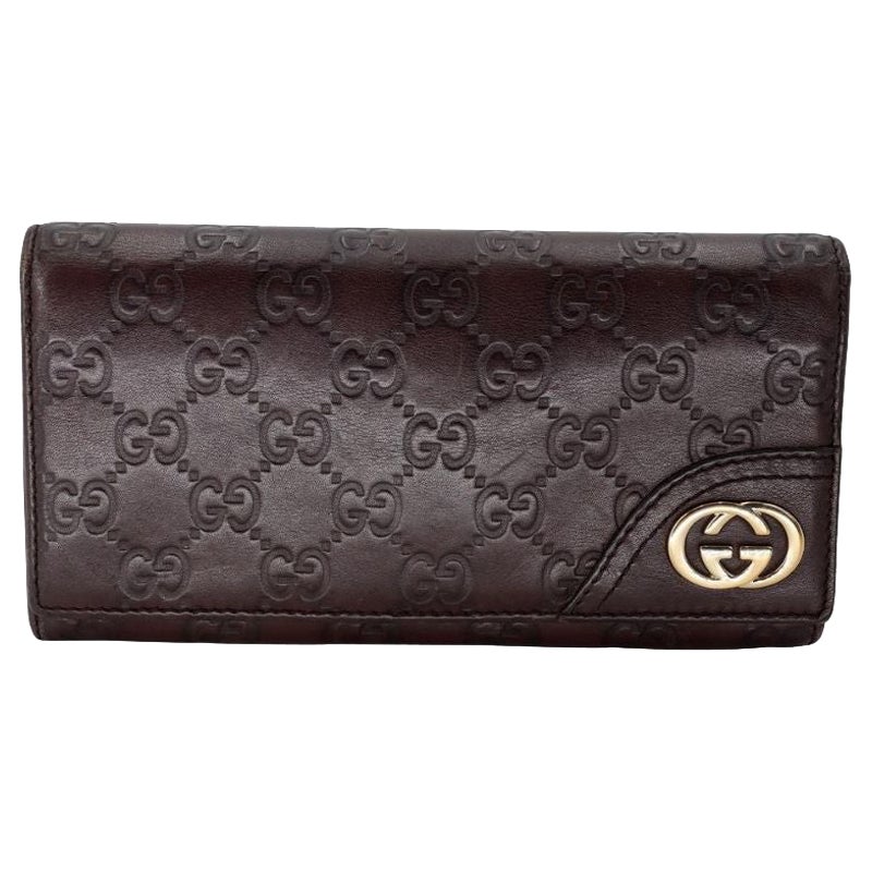 Gucci Guccissima GG Großes Portemonnaie aus geprägtem Leder GG-W0209N-0003