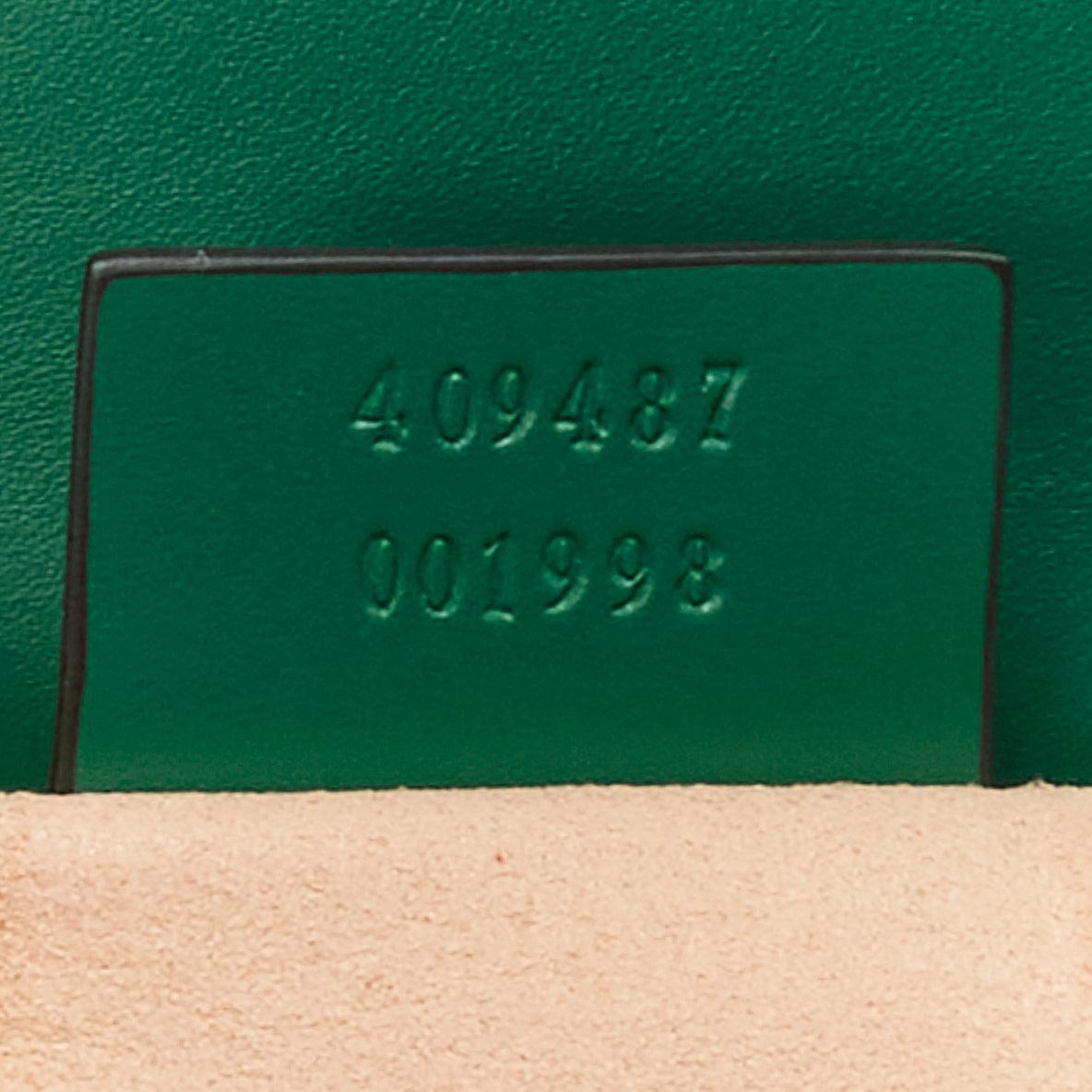 GUCCI Guccissima green leather gold padlock crossbody chain bag 6