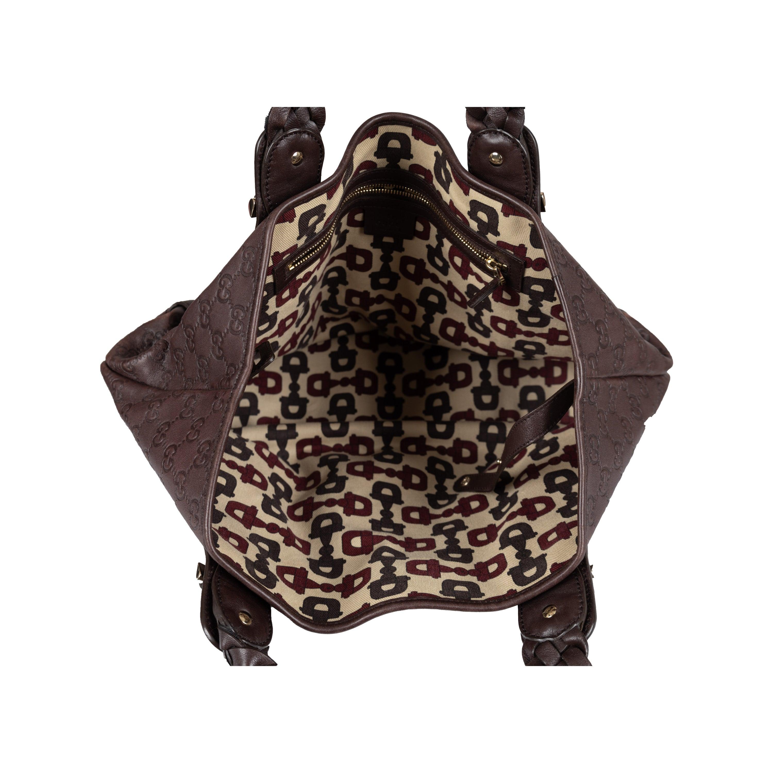 Women's Gucci Guccissima Horsebit Pelham Shoulder Bag - '10s For Sale