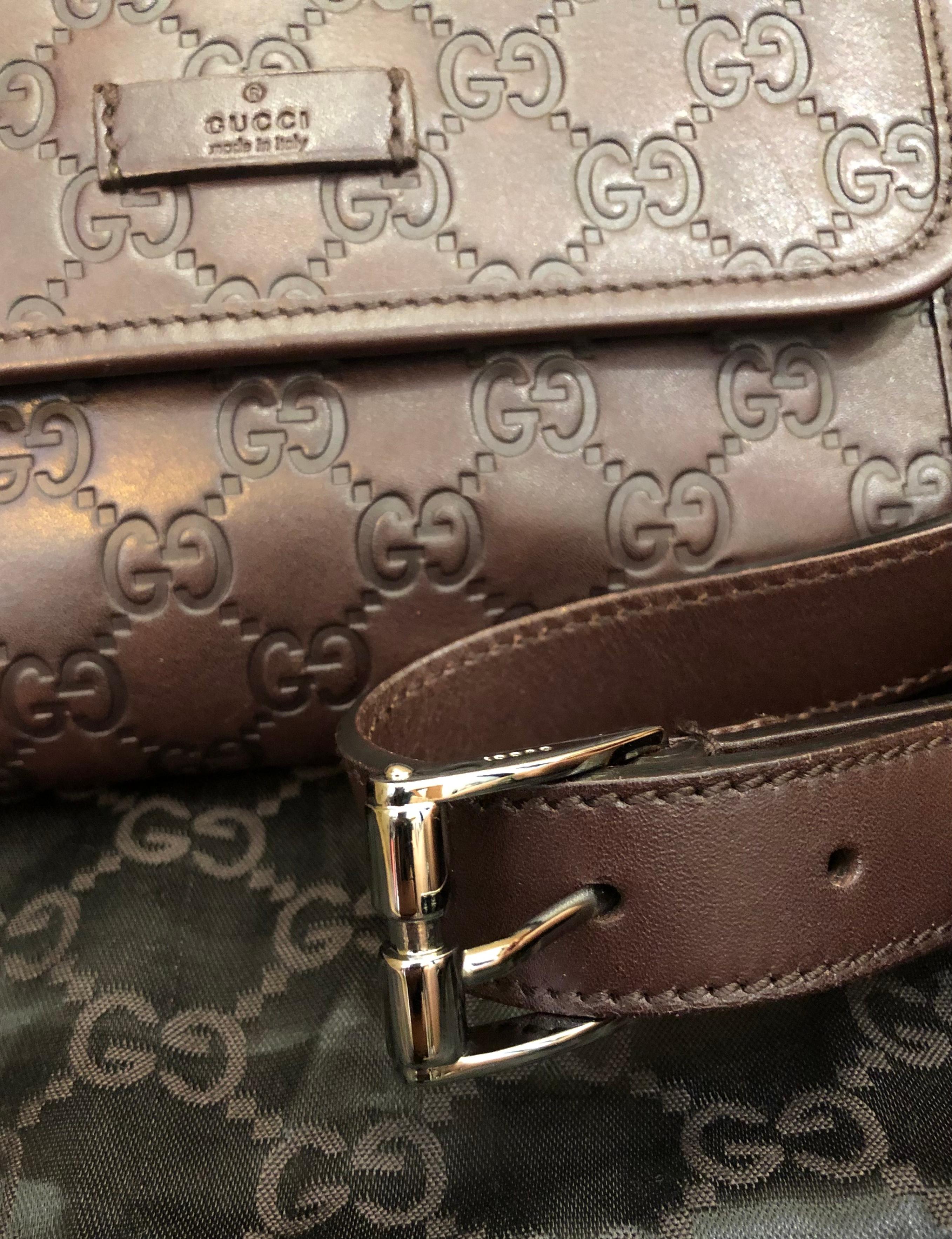 2000s GUCCI Guccissima Calfskin Leather Belt Bag Chocolate For Sale 6