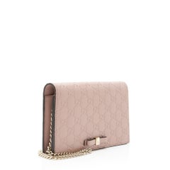 Gucci Guccissima Leather Signature Bow Mini Wallet on Chain