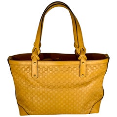 Gucci  Guccissima Leather Small Yellow/ Mustard Tote, With Pouch Like New