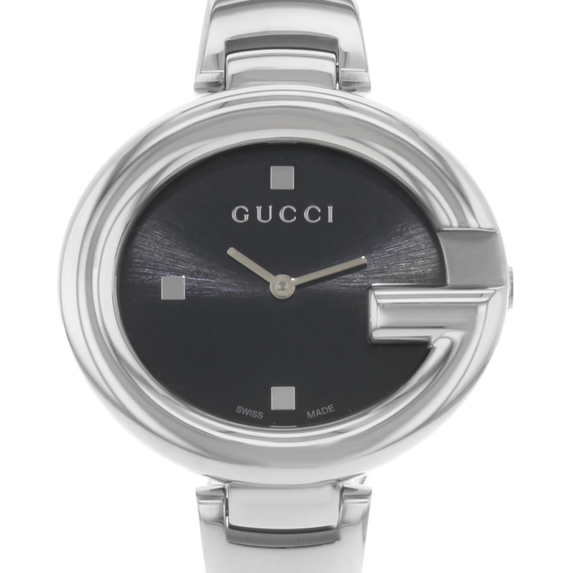 Gucci Guccissima Brown Dial Silver Steel Strap Watch For Women - YA134302