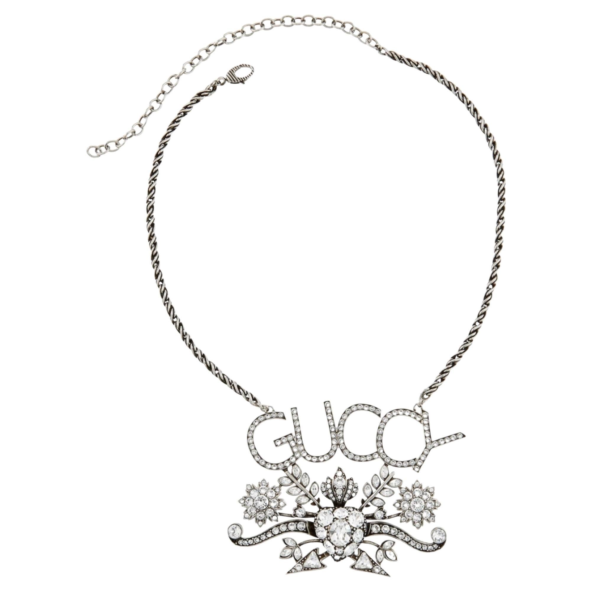 Gucci GUCCY Crystal Necklace