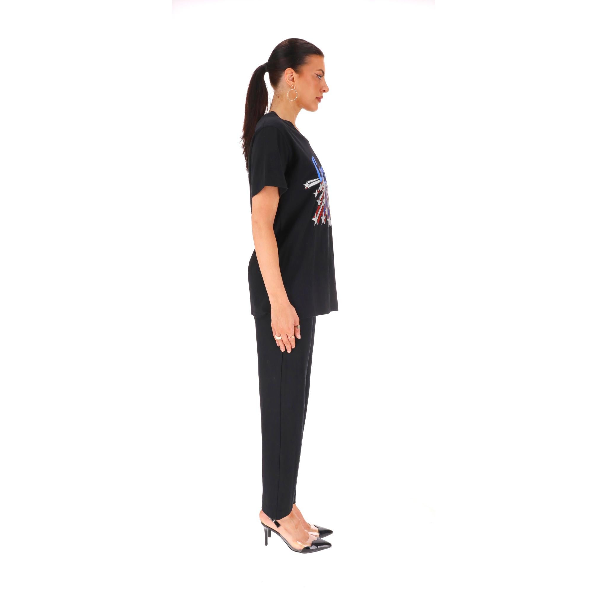 Black Gucci 'Guccy' Logo Cotton T-Shirt For Sale