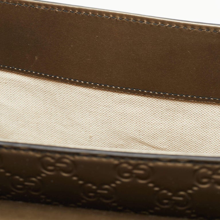 Gucci Gun Metal Guccissima Patent Leather Large Emily Chain Shoulder Bag For Sale at 1stDibs