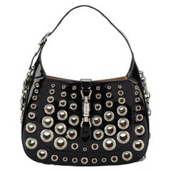 Gucci Ha Ha Ha Jackie 1961 Eyelet Embellished Patent Leather Shoulder Bag
