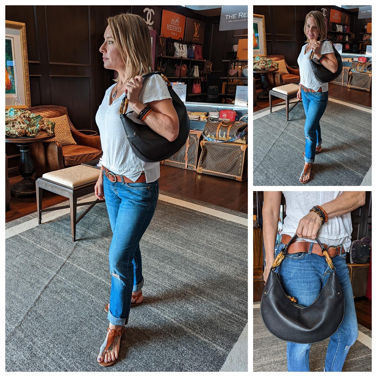 Half Moon Bambus-Ring-Hobo-Tasche von Gucci im Zustand „Hervorragend“ in Scottsdale, AZ