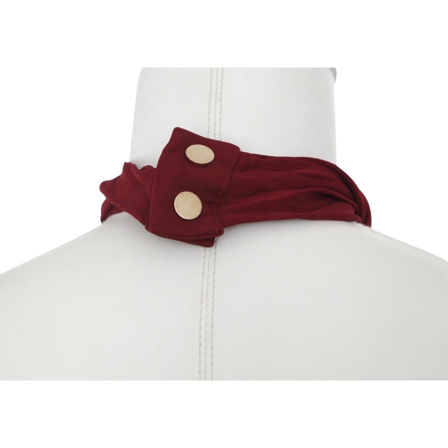 GUCCI Halter Dress Maroon Gold-Tone HW Red Brown Viscose Sleeveless Sz S For Sale 2