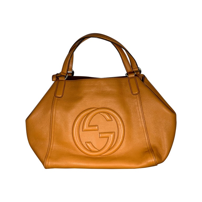 Gucci Hand Bag Soho Leather Shoulder Bag, Orange Chic Tote at 1stDibs