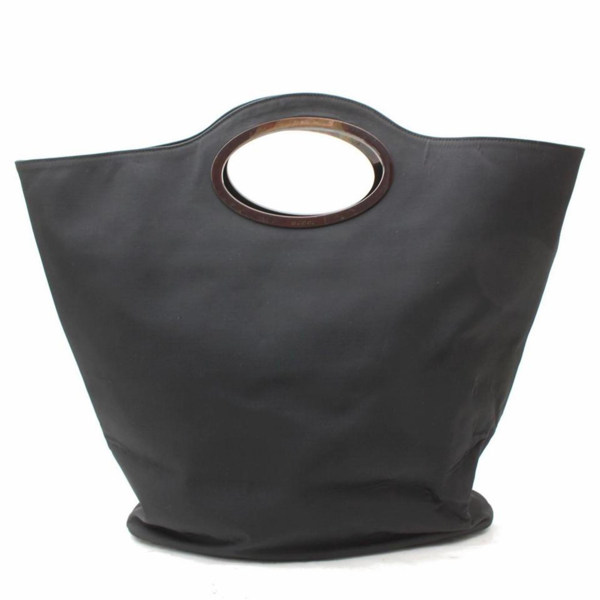 Gucci Handle 869988 Black Nylon Tote