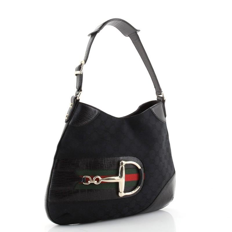 Black Gucci Hasler Hobo GG Canvas