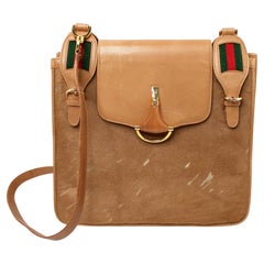 Gucci Hasler Pony Hair Horsebit Vintage Crossbody Messenger Bag