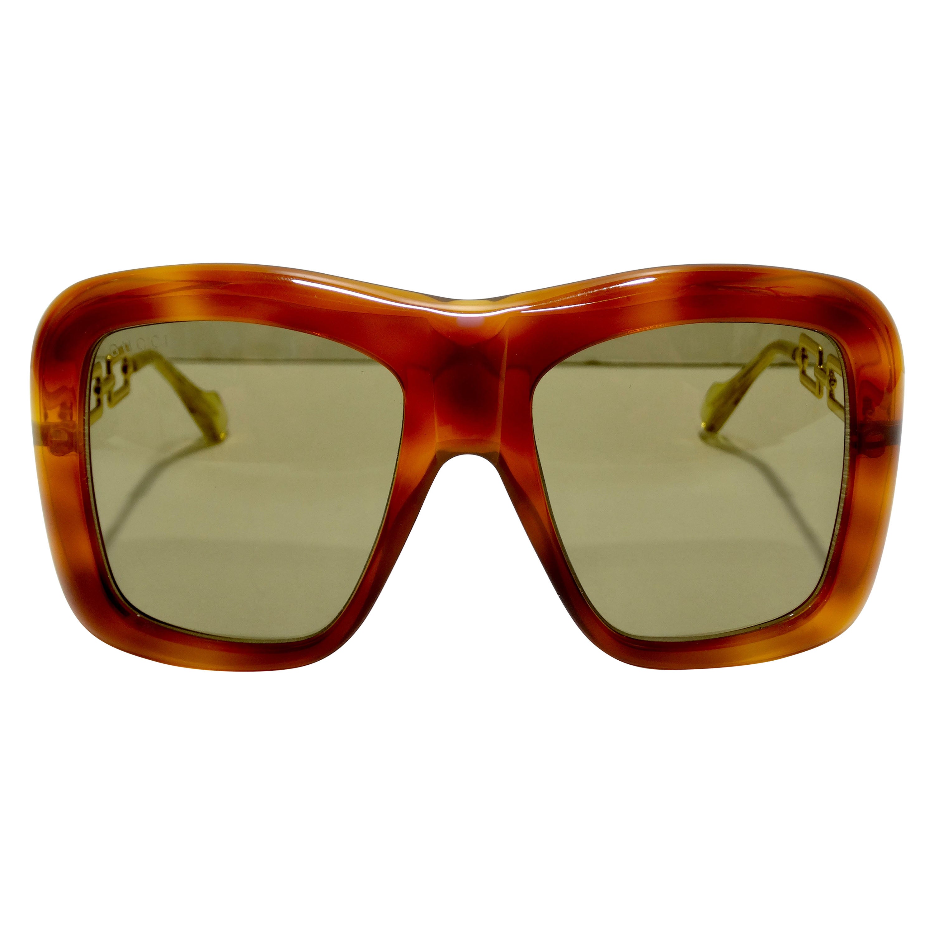 Gucci Havanna Sonnenbrille in Übergröße