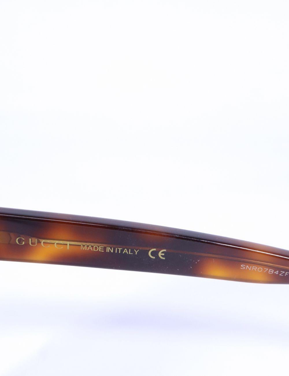 Black Gucci Havana Round Sunglasses For Sale