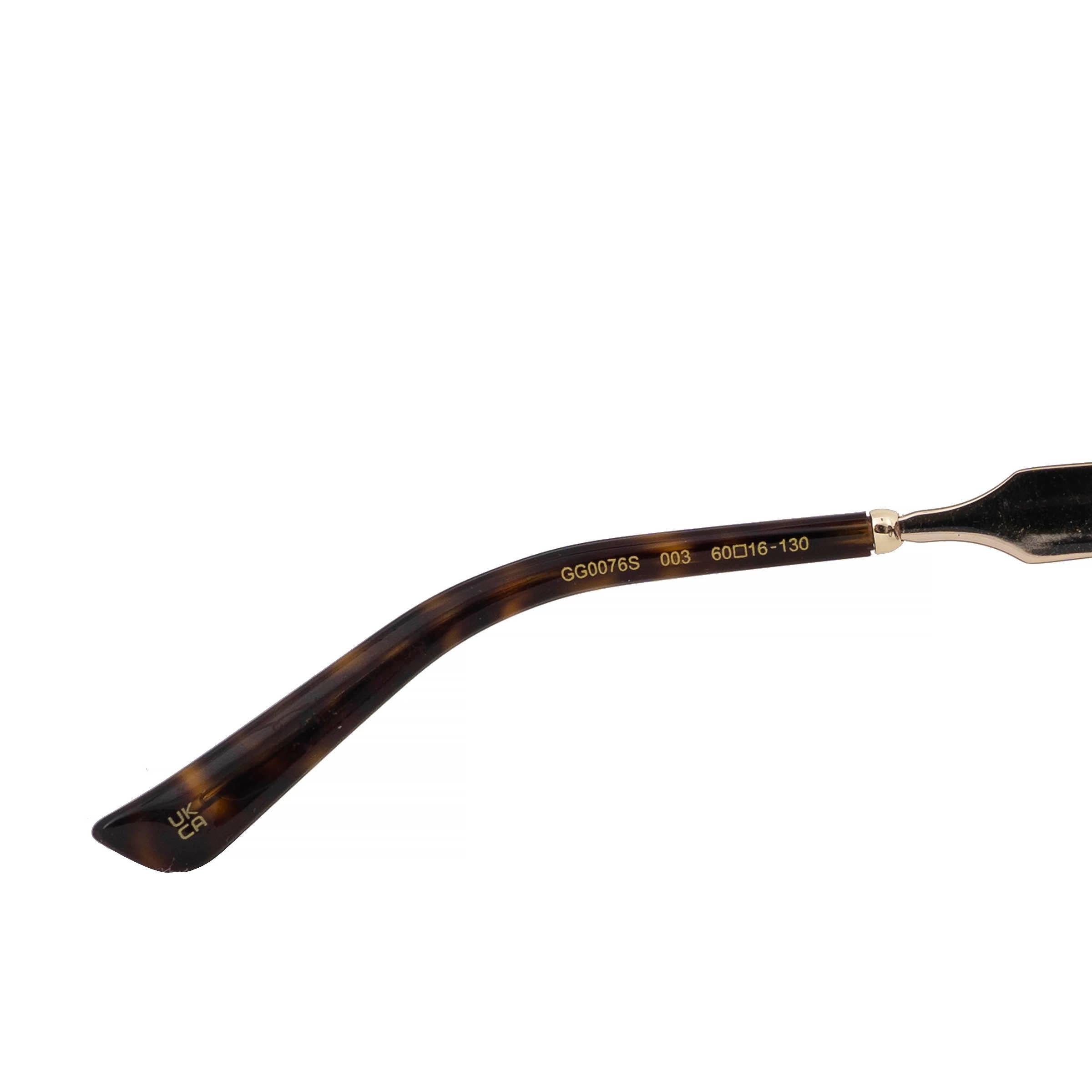 Grigio Occhiali da sole Gucci TORTOISE BUTTERLY Marrone Gradiente GG076S in vendita