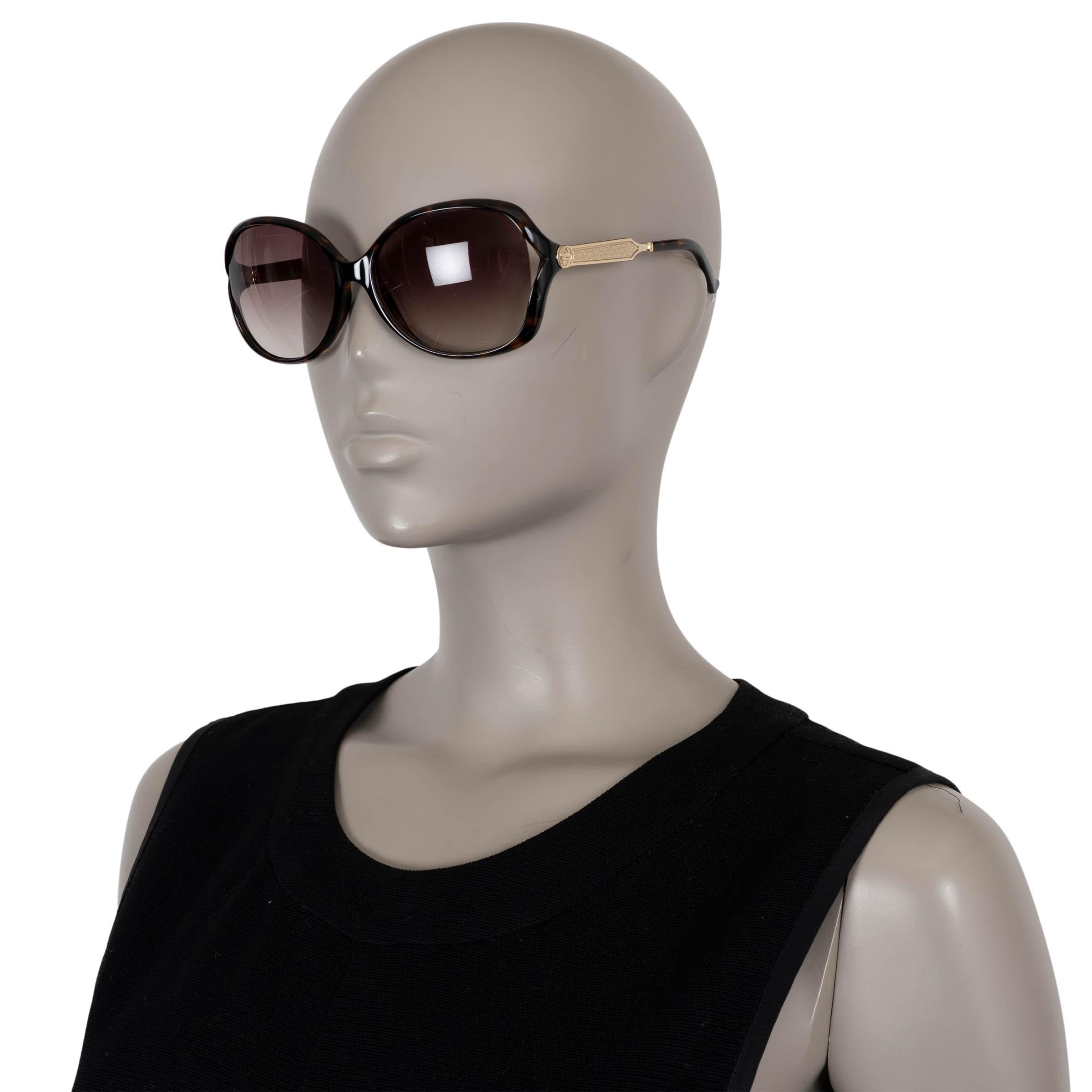 Occhiali da sole Gucci TORTOISE BUTTERLY Marrone Gradiente GG076S In condizioni ottime in vendita a Zürich, CH