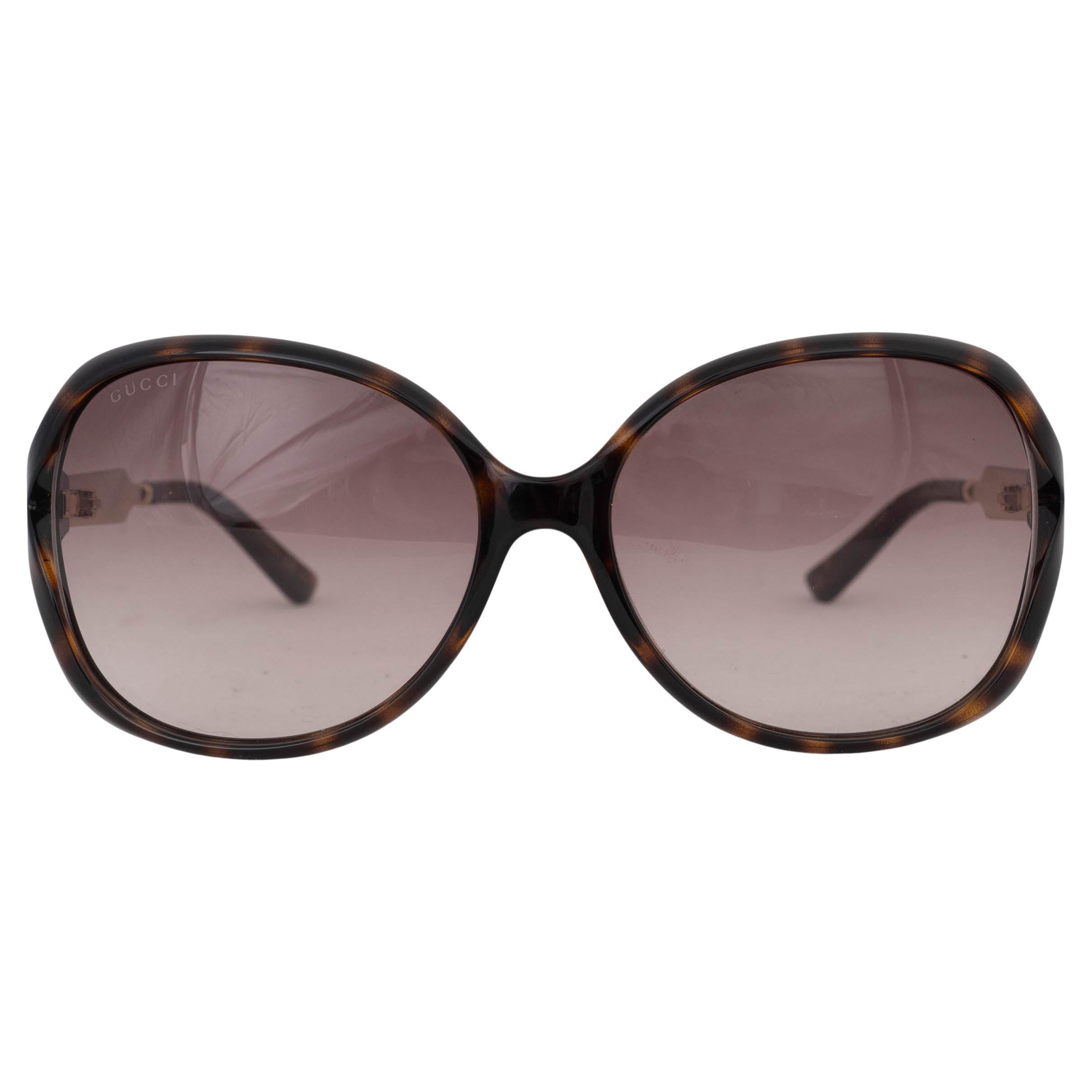 Occhiali da sole Gucci TORTOISE BUTTERLY Marrone Gradiente GG076S