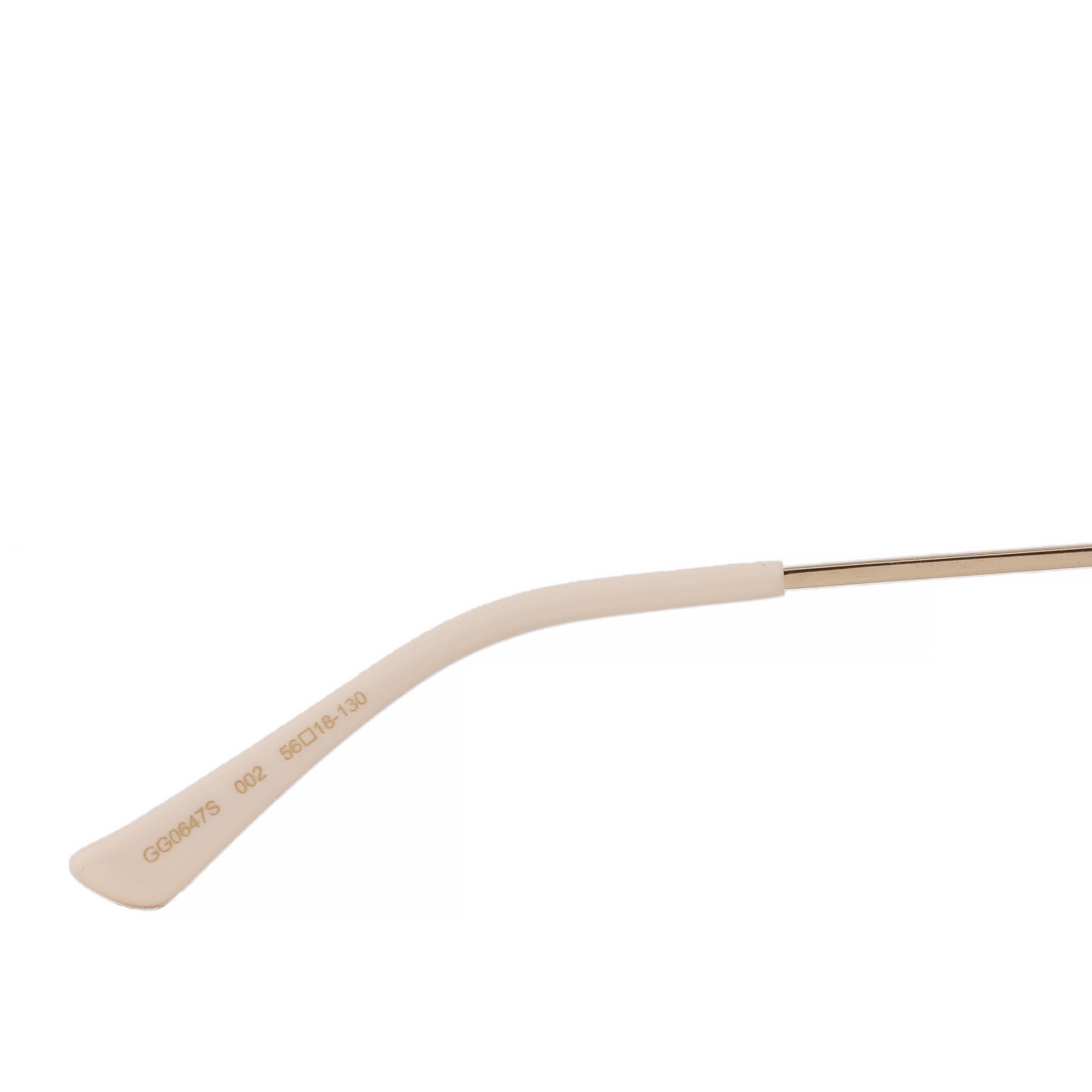 Marron GUCCI Havane Brown tortoise SQUARE Lunettes de soleil GG0647S en vente