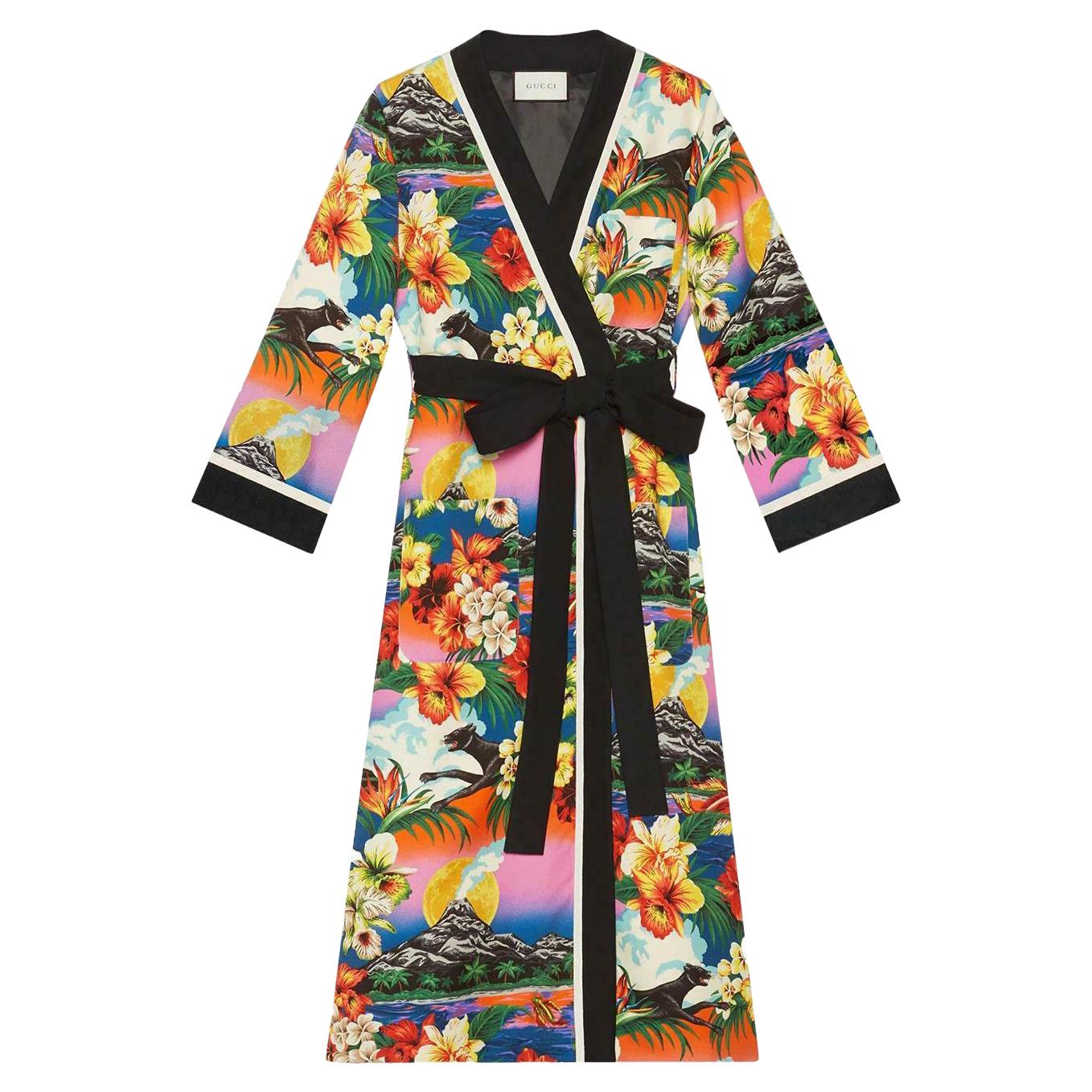 Gucci Hawaiian-Print Silk Kimono