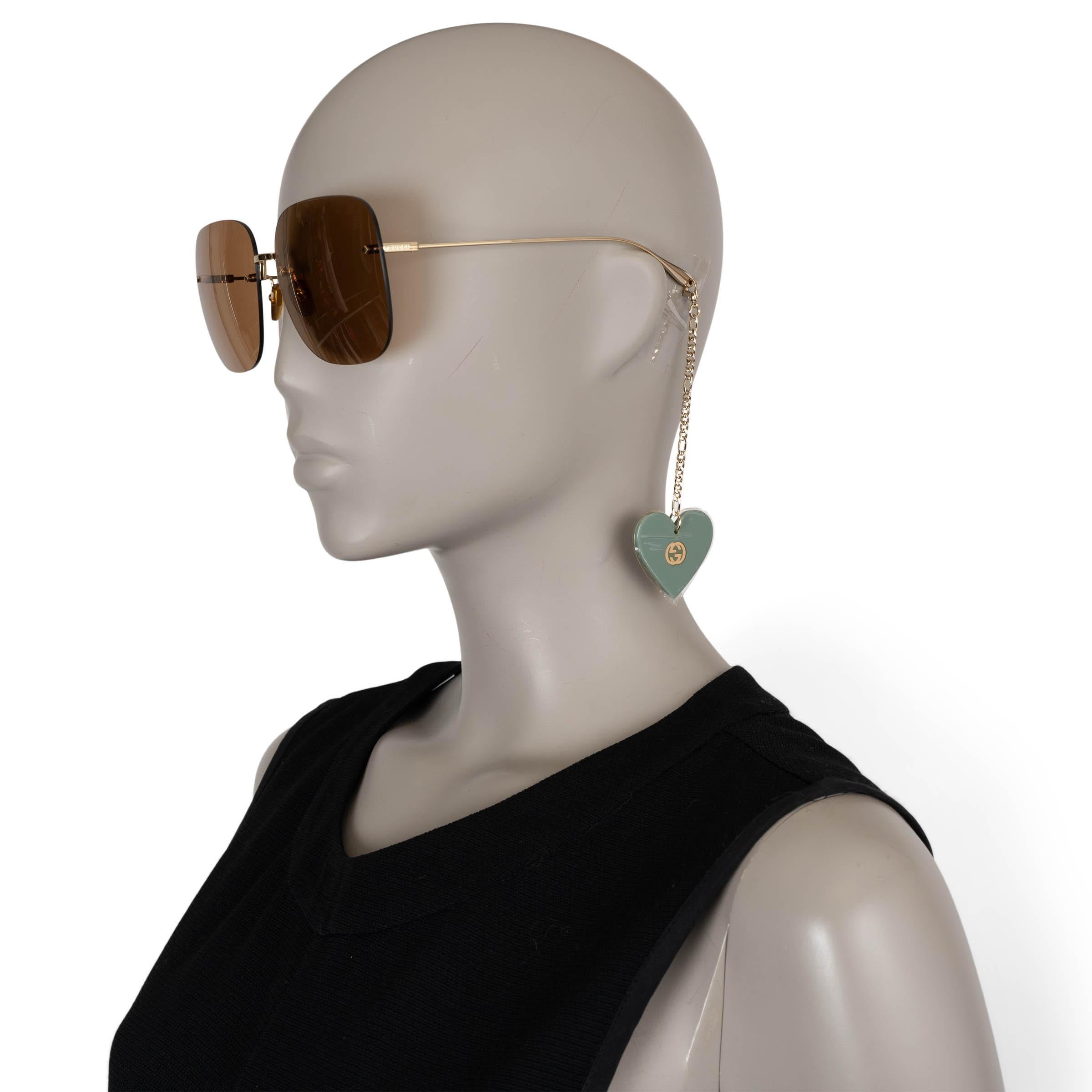 GUCCI HEART CHAIN CHARM SQUARE Sunglasses GG1148S For Sale 1