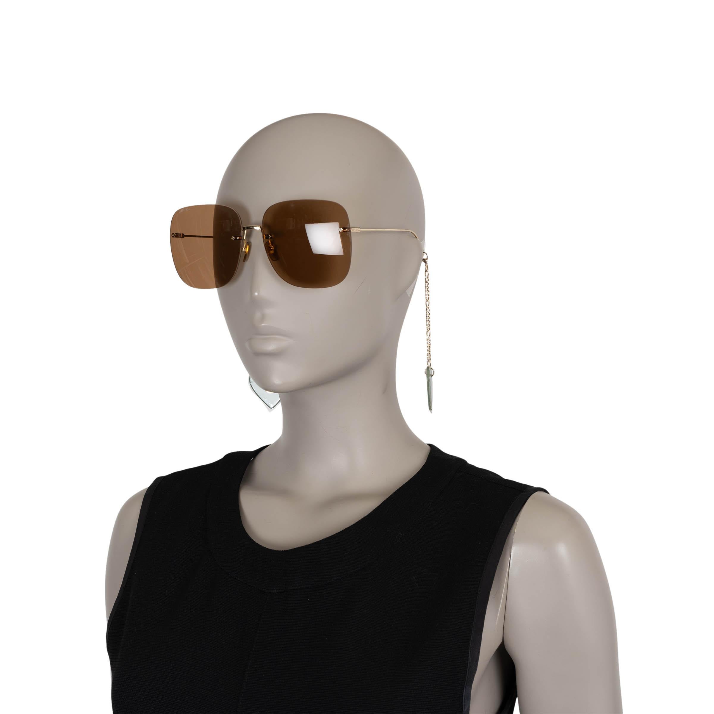 GUCCI HEART CHAIN CHARM SQUARE Sunglasses GG1148S For Sale 2