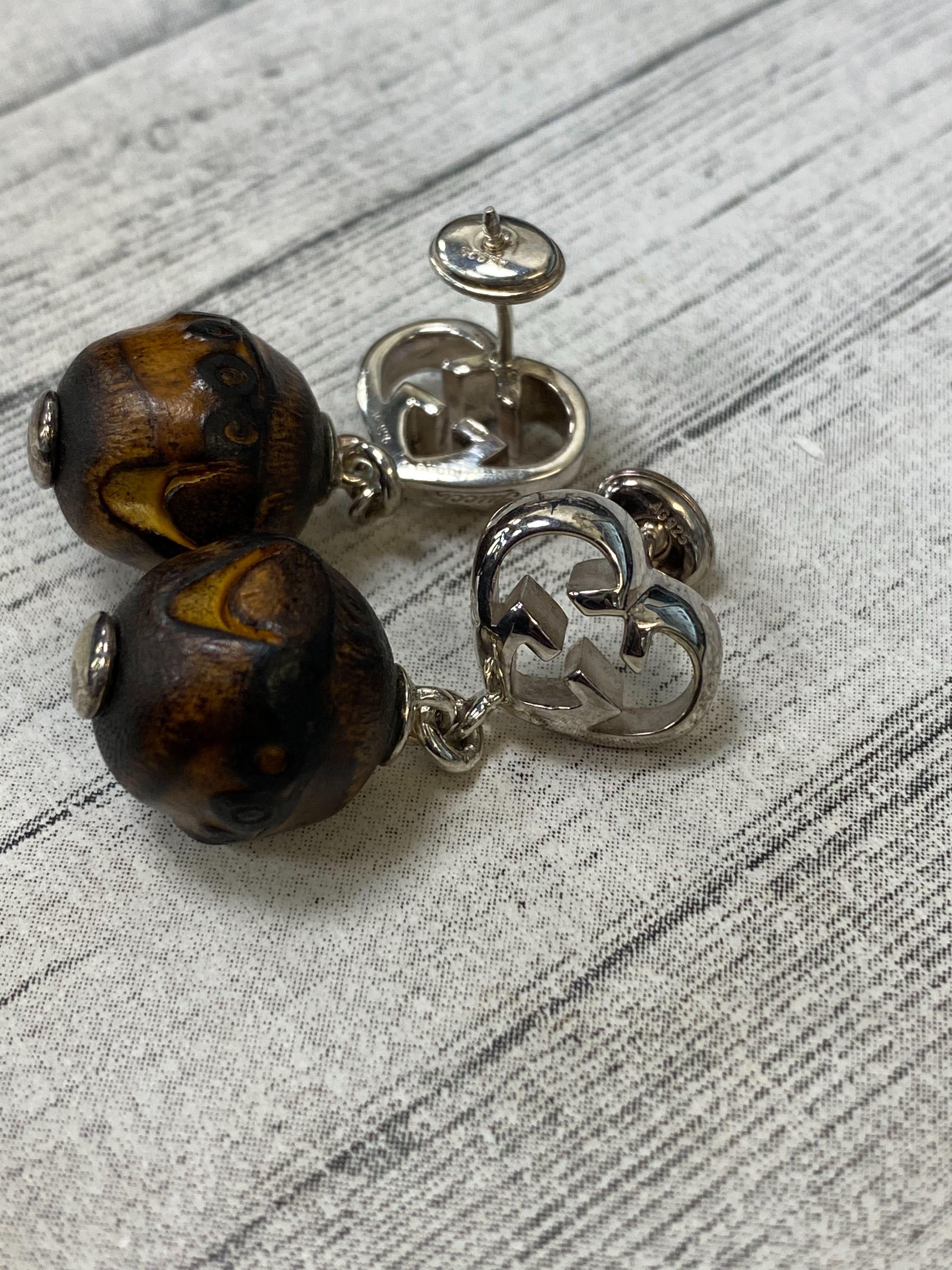 gucci heart dangle earrings
