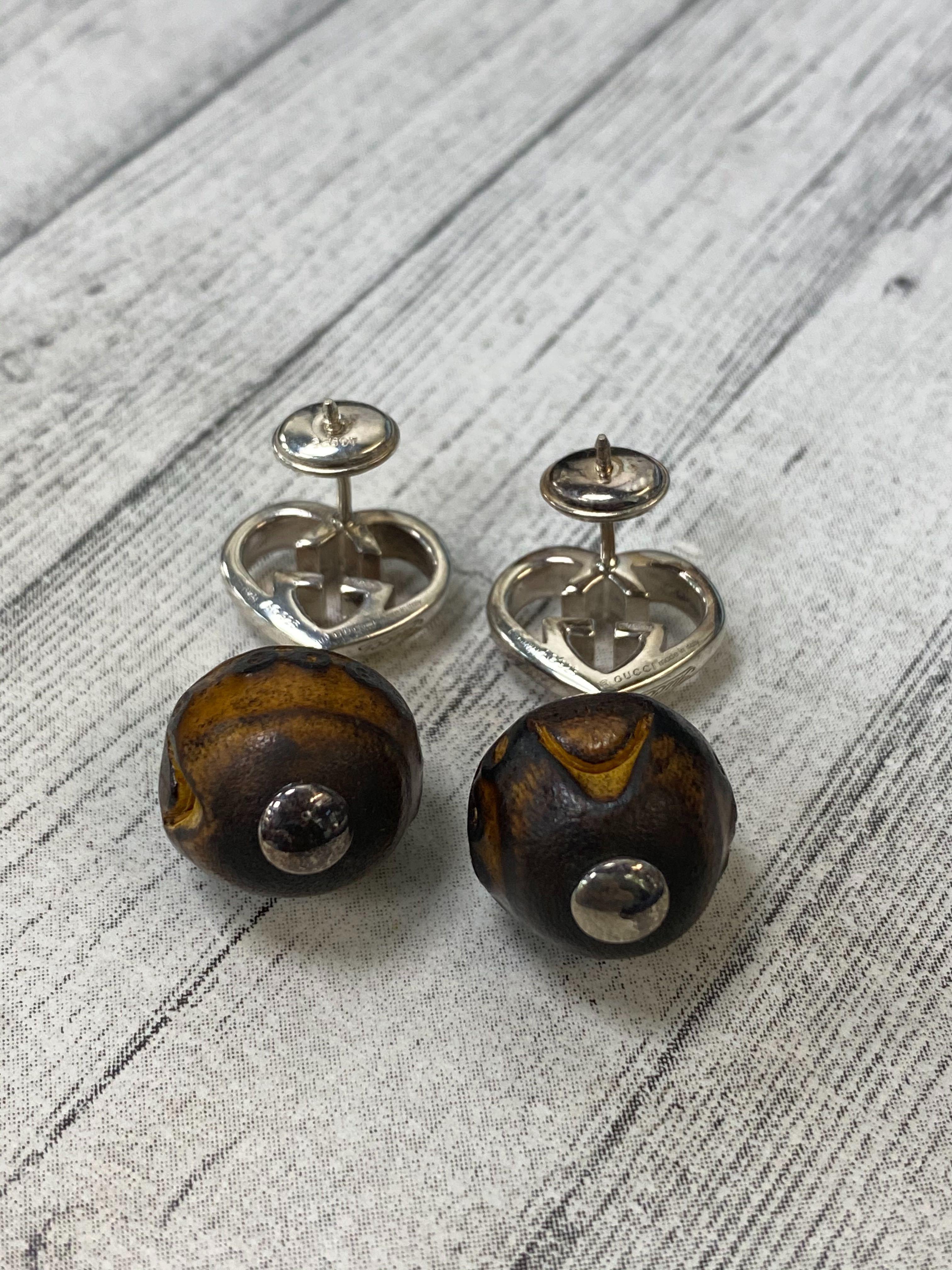 gucci bamboo earrings silver