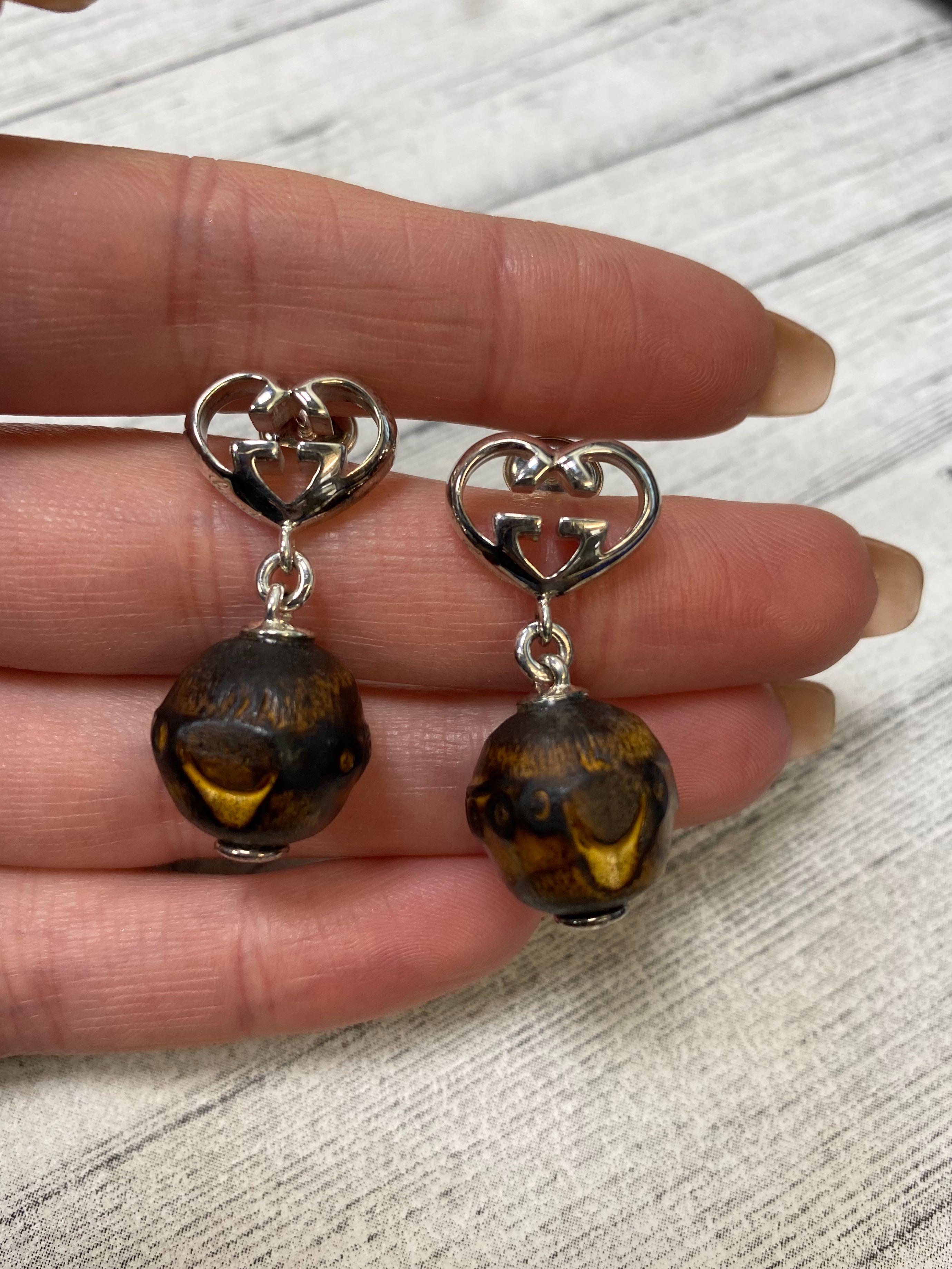 gucci dangle heart earrings