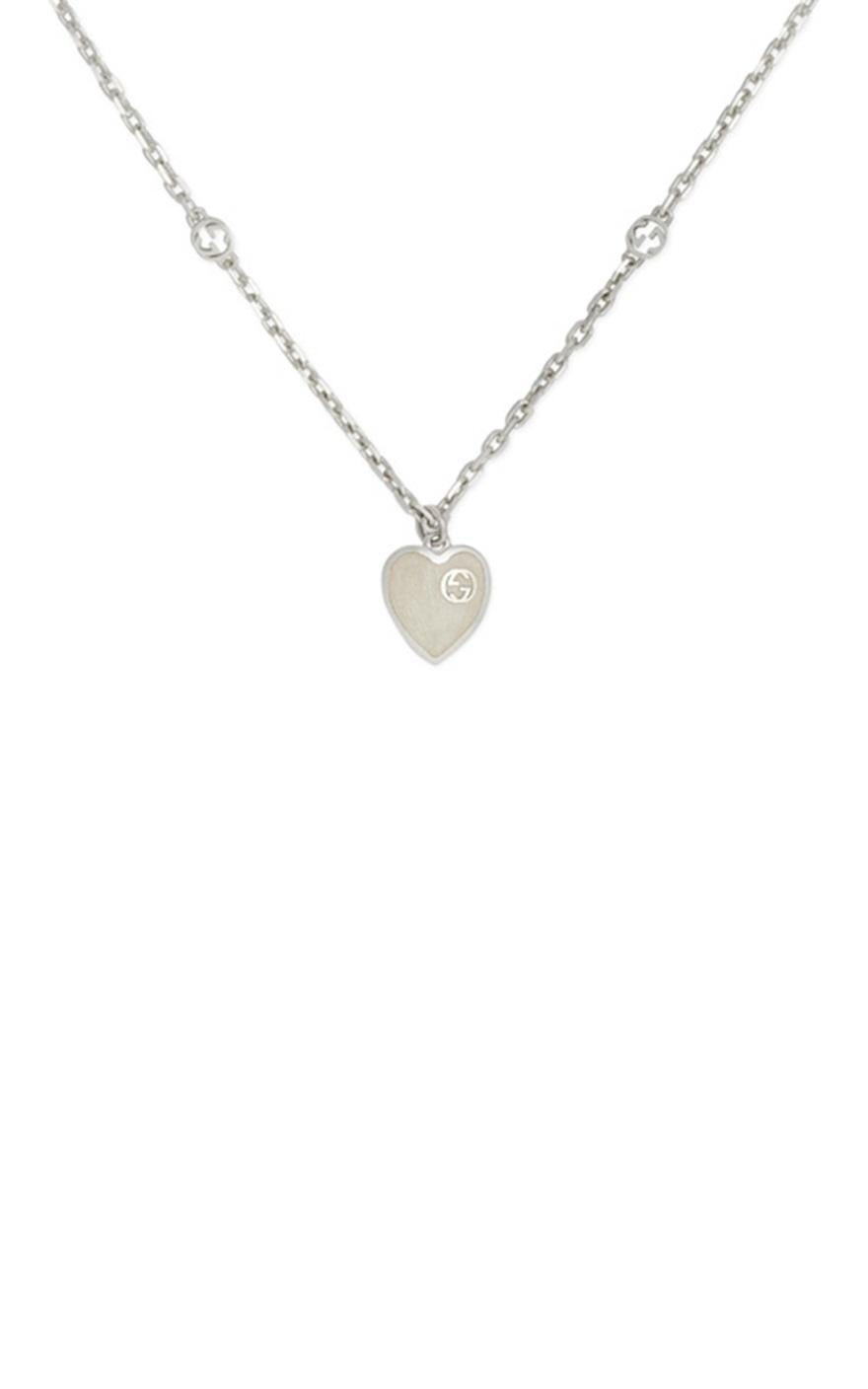 Gucci Collana con cuore e G intrecciata YBB645545003 In condizioni Nuovo in vendita a Wilmington, DE