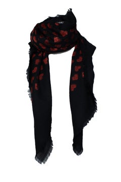 Gucci, heart printed lurex scarf