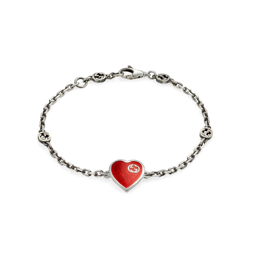 gucci heart bracelet with interlocking g