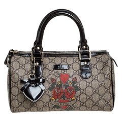 Gucci Heart Tattoo GG Supreme Canvas and Leather Small Joy Boston Bag