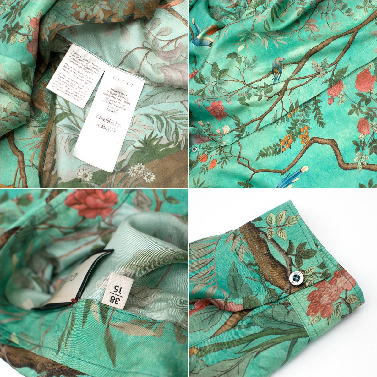 Gucci Heritage Floral Print Silk Shirt 38/15 1