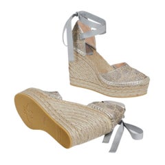Gucci Heritage Gg Lamé Platform Espadrille size 37