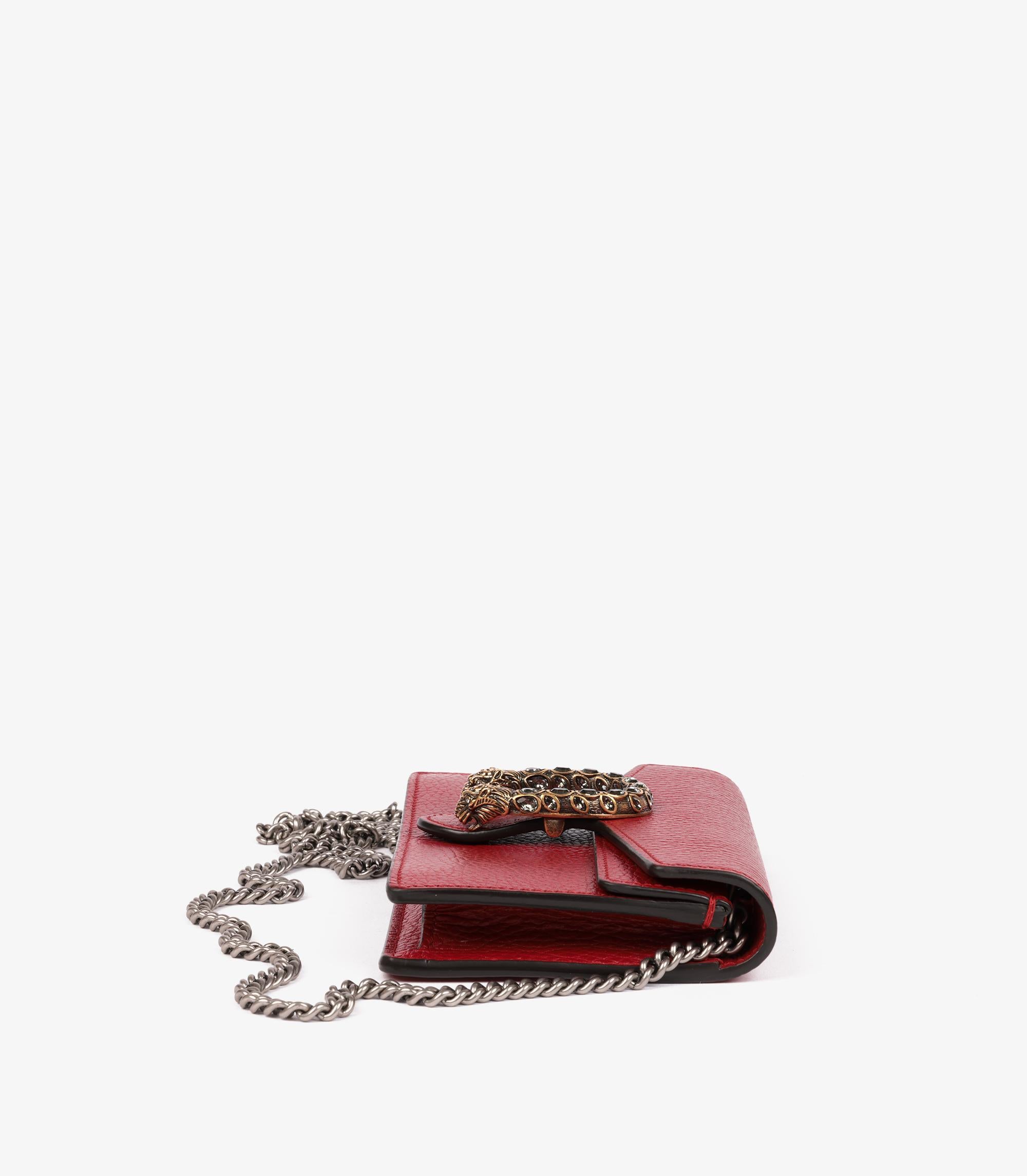 da uomo o donna Gucci Mini Dionysus Super in pelle con ciottoli rossi e ibisco in vendita