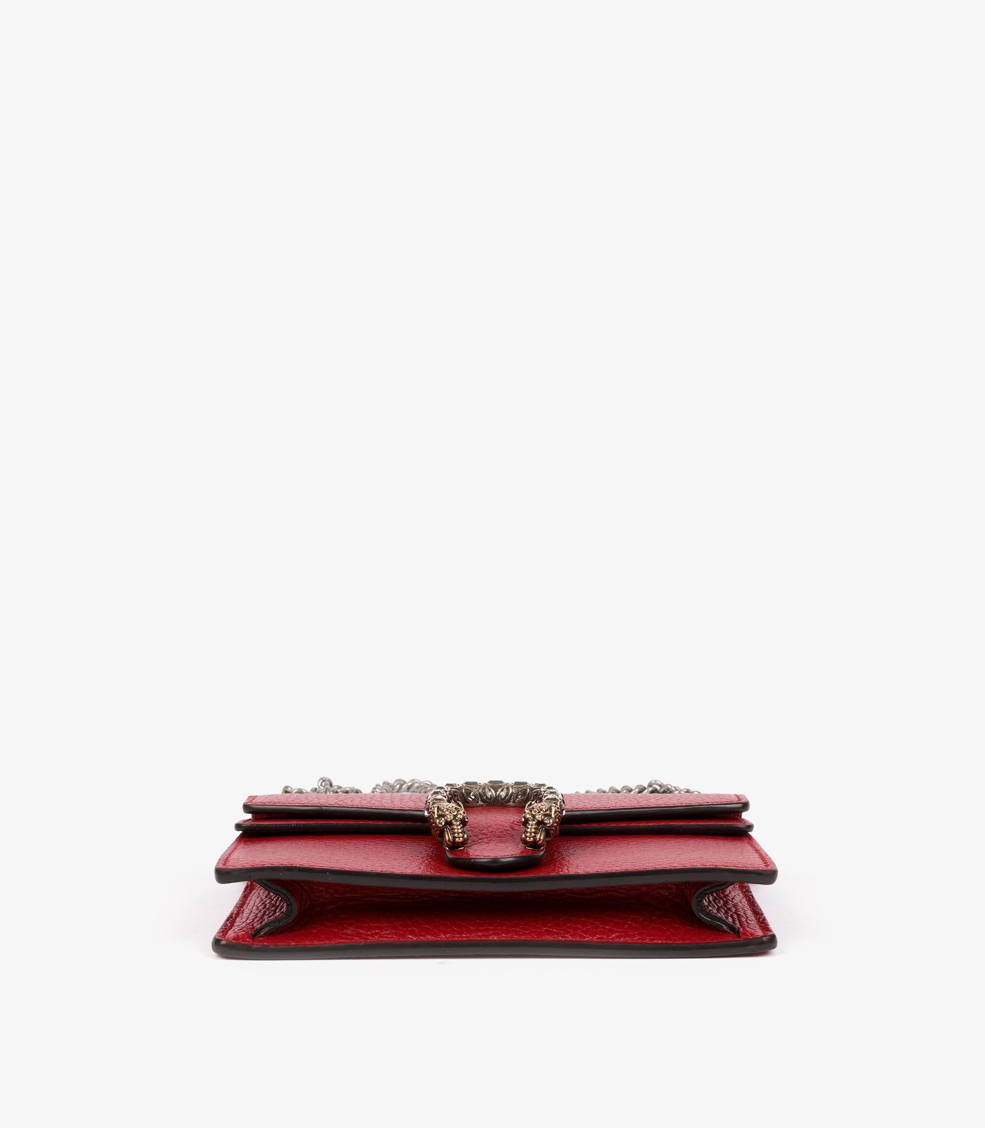 Gucci Mini Dionysus Super in pelle con ciottoli rossi e ibisco in vendita 1