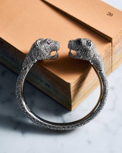 Gucci High Jewelry Bracelet in 18KT White Gold With Diamonds And Rubies