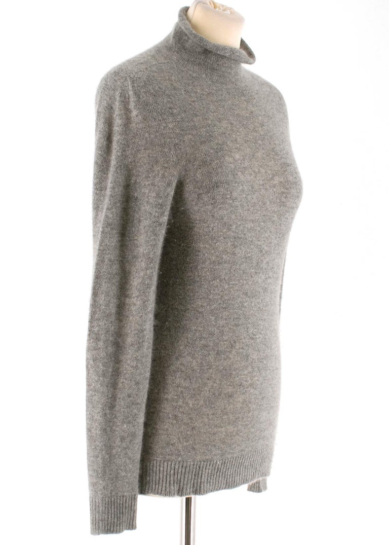Gucci High Neck Grey Cashmere Jumper Size XS For Sale at 1stDibs