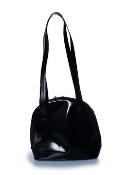 Gucci, High shine leather bamboo bag in black