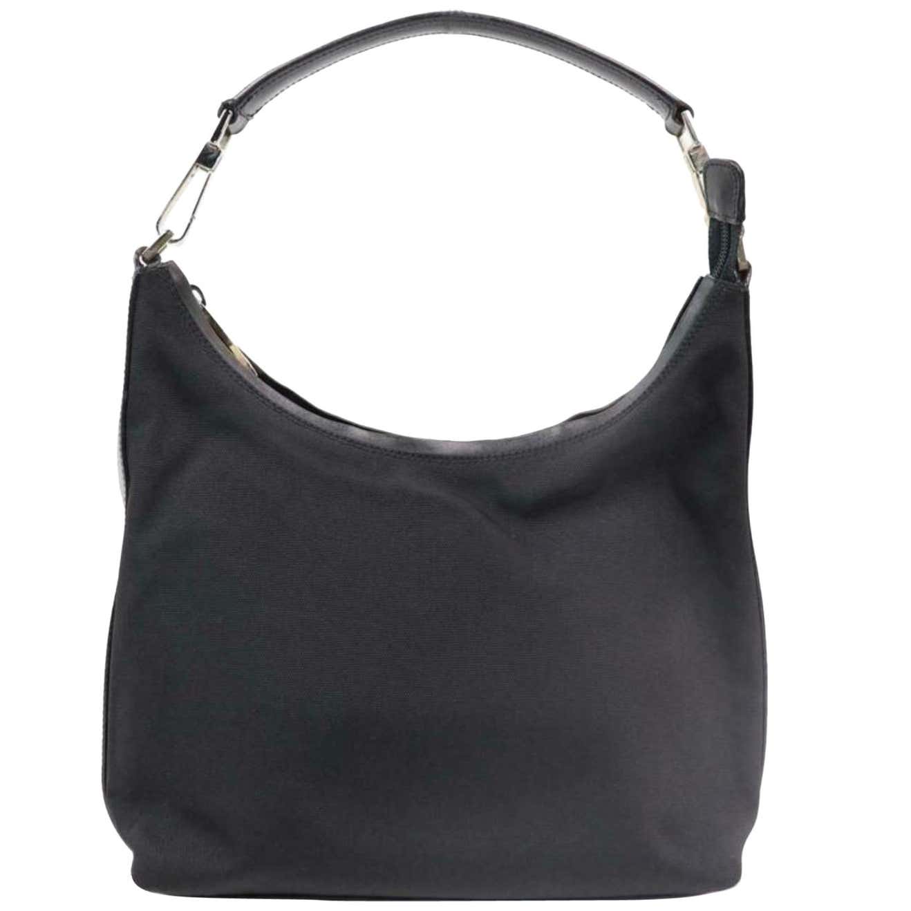 Gucci Hobo 870202 Black Nylon Shoulder Bag For Sale at 1stDibs