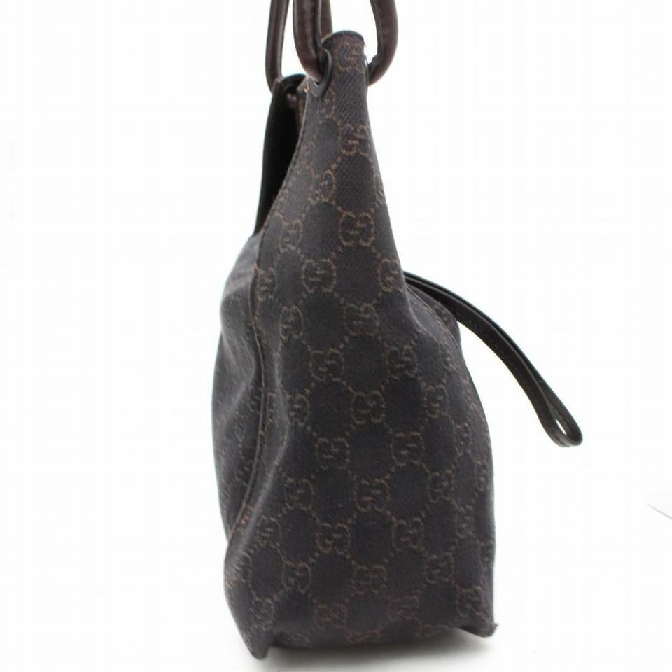 Women's Gucci Hobo Chocolate Monogram Zip 867265 Brown Gg Canvas Shoulder Bag