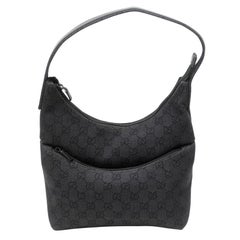 Gucci Hobo Denim and Leather Panel Canvas Shoulder Bag GG-0829N-0004