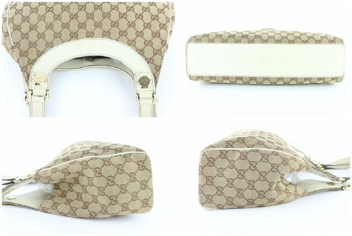 Women's Gucci Hobo Monogram Charmy 16gz1113 Beige Canvas Shoulder Bag